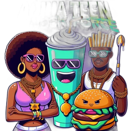 cartoon, concept art, vaporwave, comic book art transparent PNG cut-out