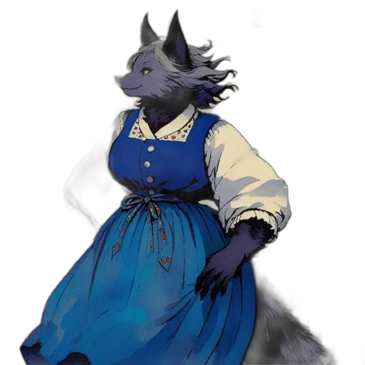 dress, staff, animal, creature transparent PNG cut-out