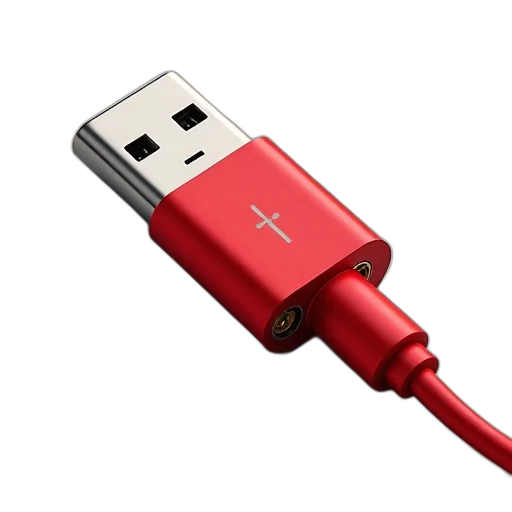 weapon, 3d render, red, usb transparent PNG cut-out