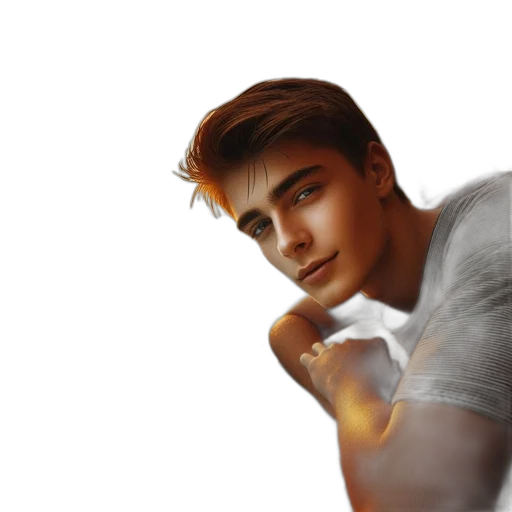 face, hair, photorealistic, concept art transparent PNG cut-out