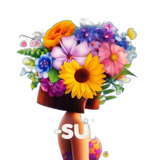 flower, staff, 3d render, photorealistic transparent PNG cut-out