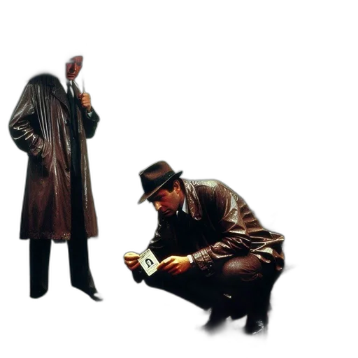 jacket, staff, hat, weapon transparent PNG cut-out