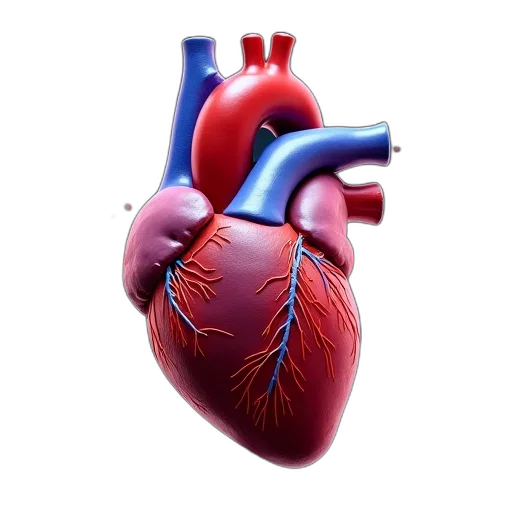 3d render, anatomical, human, heart transparent PNG cut-out