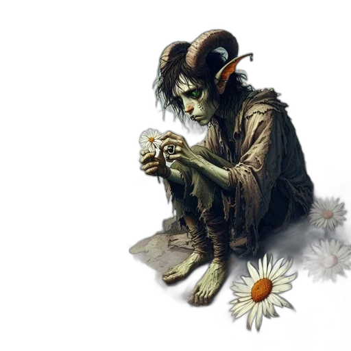 creature, mask, flower, concept art transparent PNG cut-out