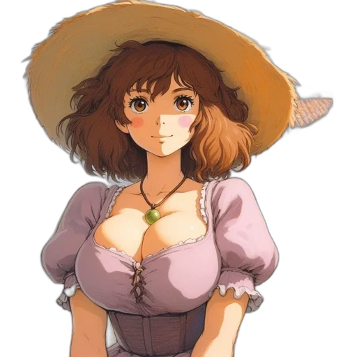 hat, dress, staff, face transparent PNG cut-out
