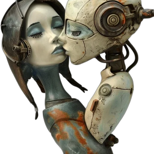 robot, mask, concept art, cyberpunk transparent PNG cut-out