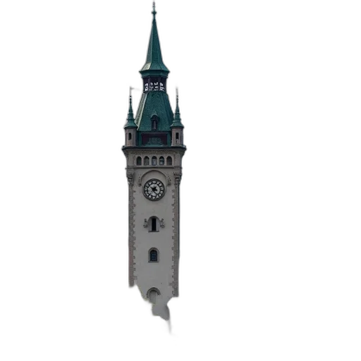 building, umbrella, staff, 3d render transparent PNG cut-out
