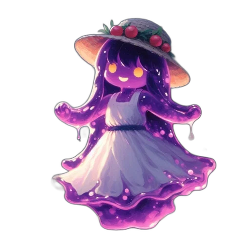 hat, dress, flower, staff transparent PNG cut-out