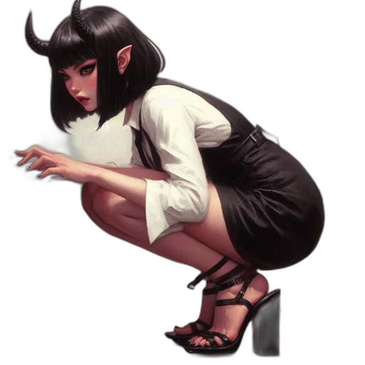 dress, creature, staff, concept art transparent PNG cut-out