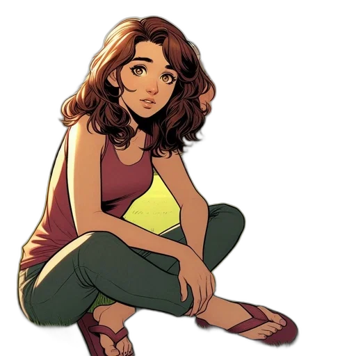 comic book art, concept art, cartoon, watercolor transparent PNG cut-out