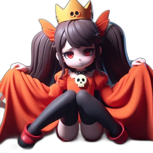 crown, staff, creature, pixel art transparent PNG cut-out