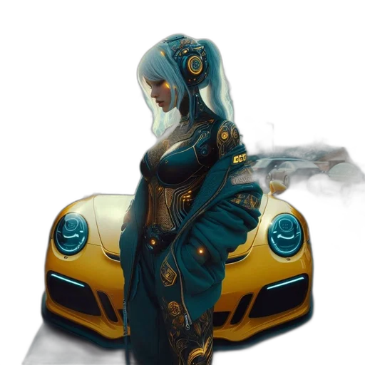 car, robot, dress, jewelry transparent PNG cut-out