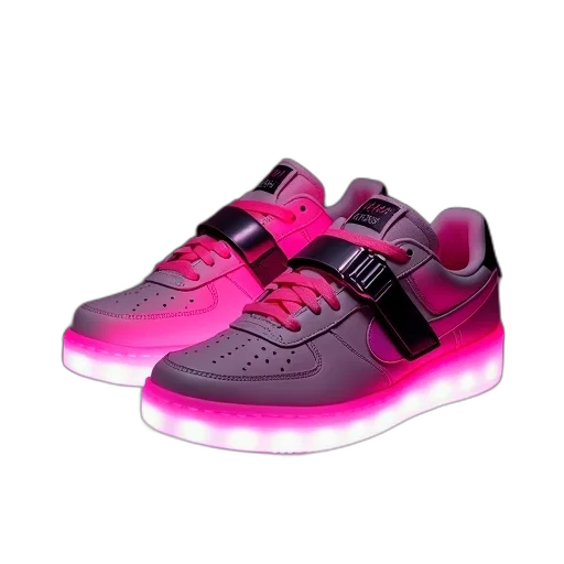 shoes, vaporwave, 3d render, neon lights transparent PNG cut-out