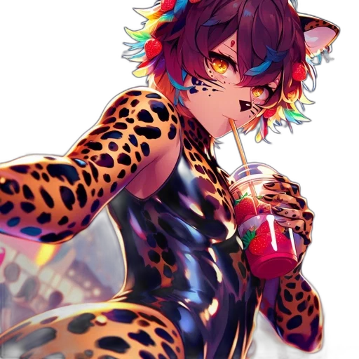 animal, creature, anime, vaporwave transparent PNG cut-out