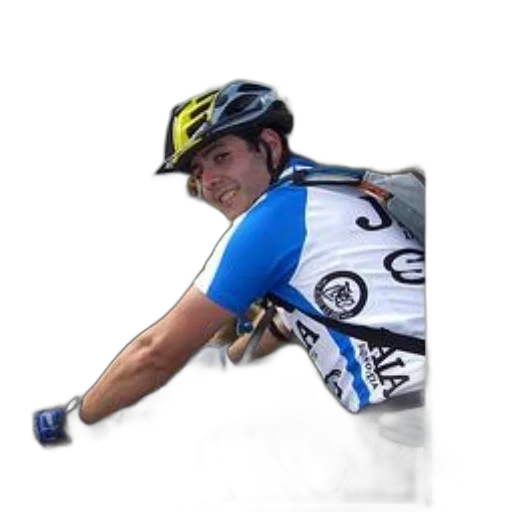 staff, photorealistic, cyclist, wearing transparent PNG cut-out