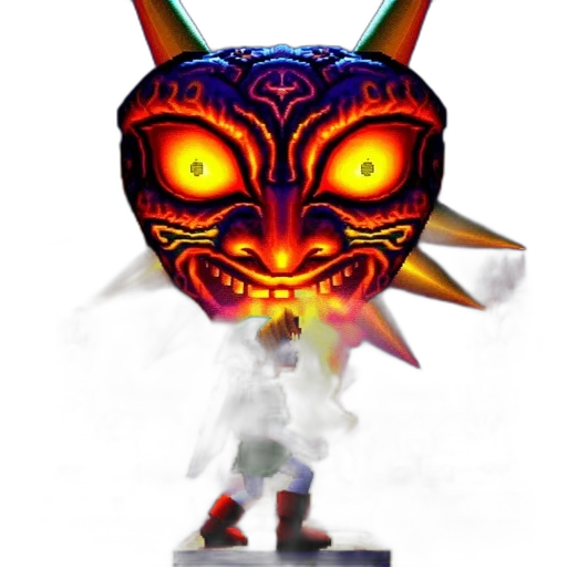 mask, staff, creature, pixel art transparent PNG cut-out