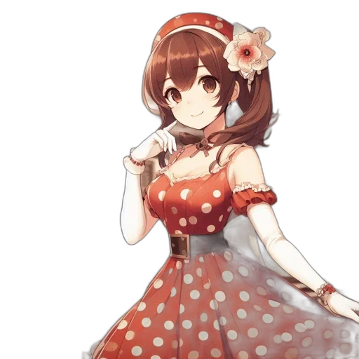 dress, flower, staff, crown transparent PNG cut-out
