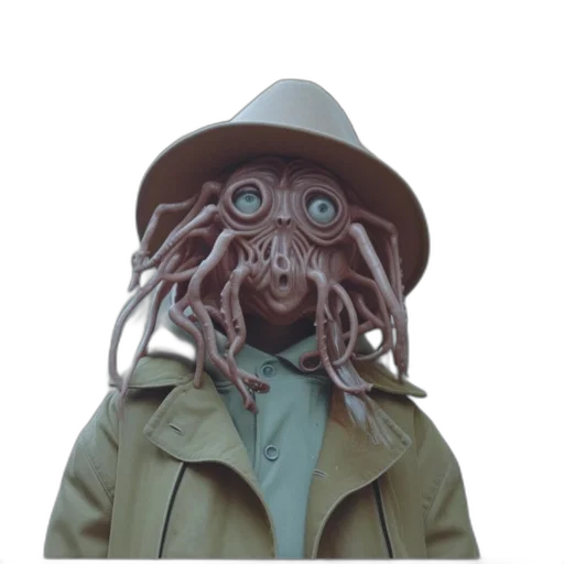 creature, hat, mask, jacket transparent PNG cut-out