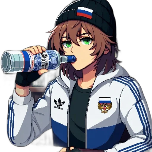 jacket, bottle, hat, weapon transparent PNG cut-out