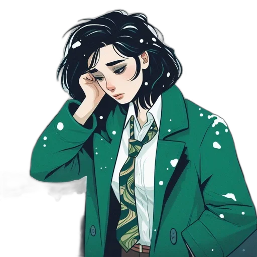 jacket, comic book art, concept art, watercolor transparent PNG cut-out