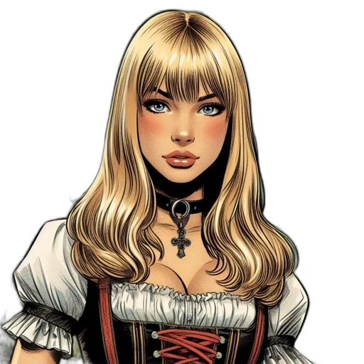 dress, comic book art, fantasy art, concept art transparent PNG cut-out