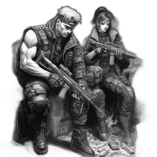 weapon, concept art, cyberpunk, pencil sketch transparent PNG cut-out