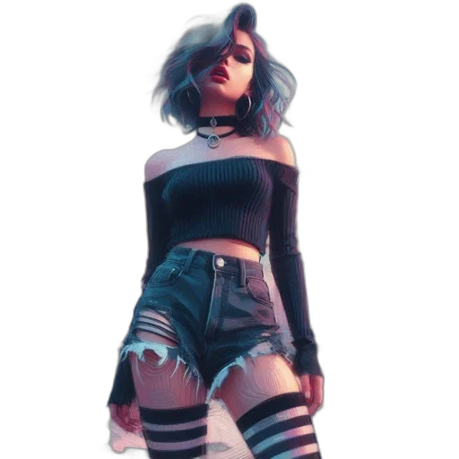 dress, jacket, concept art, cyberpunk transparent PNG cut-out