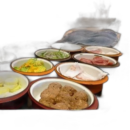 food, variety, dishes, bowls transparent PNG cut-out
