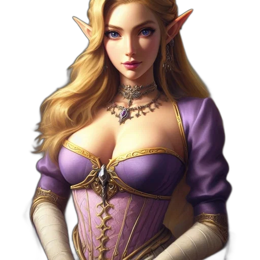 dress, jewelry, crown, staff transparent PNG cut-out