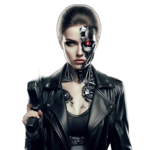robot, face, mask, jacket transparent PNG cut-out