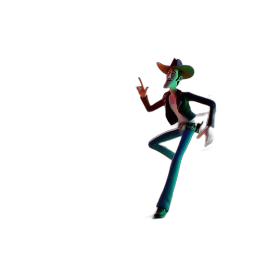 hat, staff, robot, creature transparent PNG cut-out