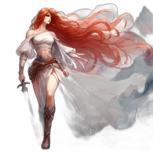 dress, fantasy art, concept art, comic book art transparent PNG cut-out