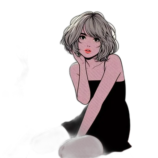 dress, face, creature, hair transparent PNG cut-out