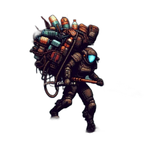 robot, weapon, staff, creature transparent PNG cut-out