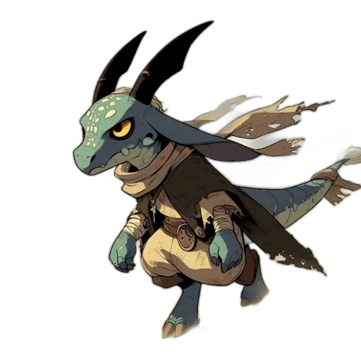 dragon, creature, staff, animal transparent PNG cut-out