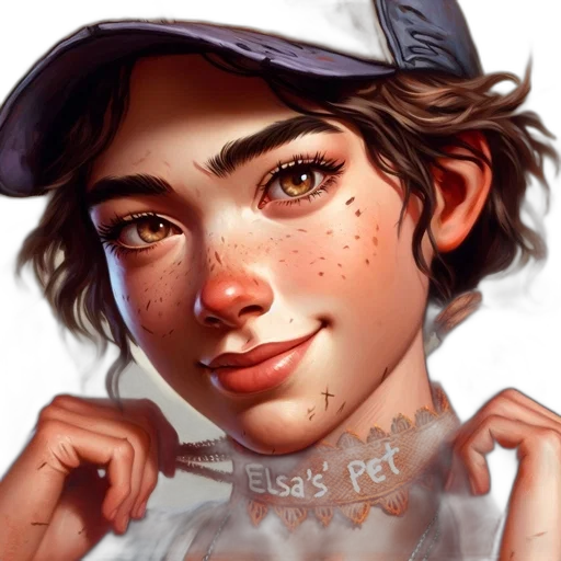 face, hat, jewelry, photorealistic transparent PNG cut-out