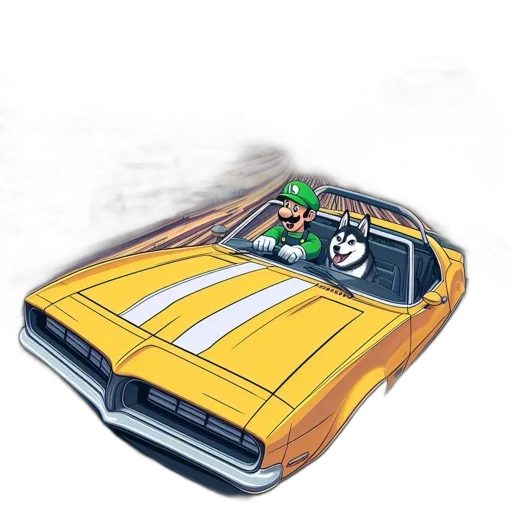 car, concept art, cartoon, comic book art transparent PNG cut-out