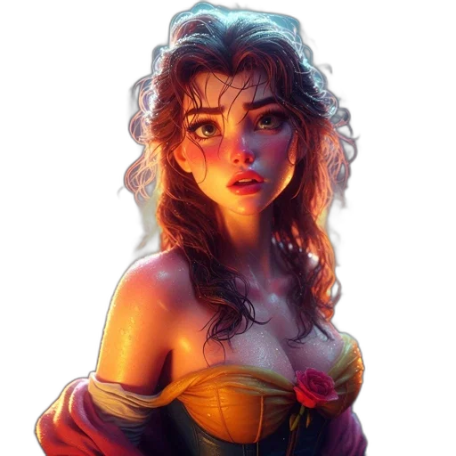 dress, face, crown, fantasy art transparent PNG cut-out