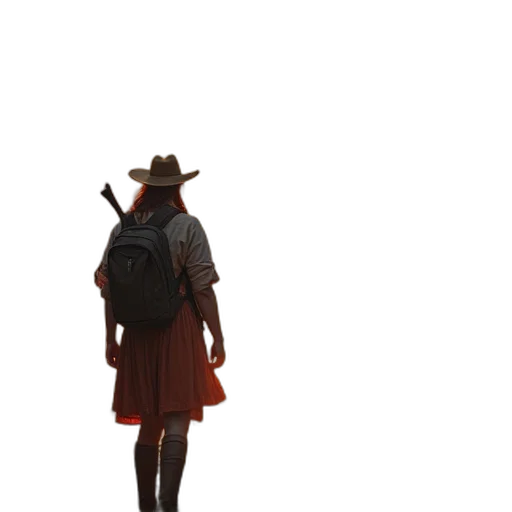 hat, dress, staff, weapon transparent PNG cut-out