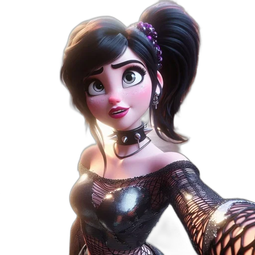 dress, crown, face, staff transparent PNG cut-out