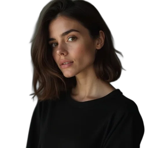 face, hair, dress, jacket transparent PNG cut-out