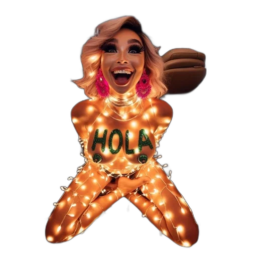 jewelry, cartoon, woman, vibrant transparent PNG cut-out