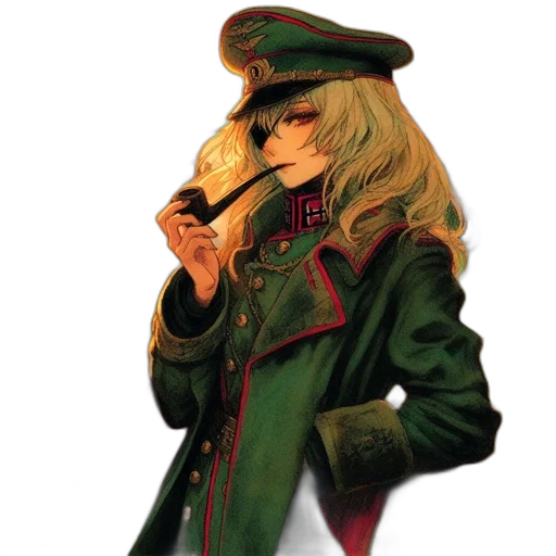 jacket, staff, weapon, hat transparent PNG cut-out