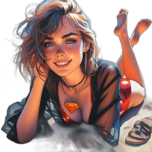 face, jewelry, dress, oil painting transparent PNG cut-out