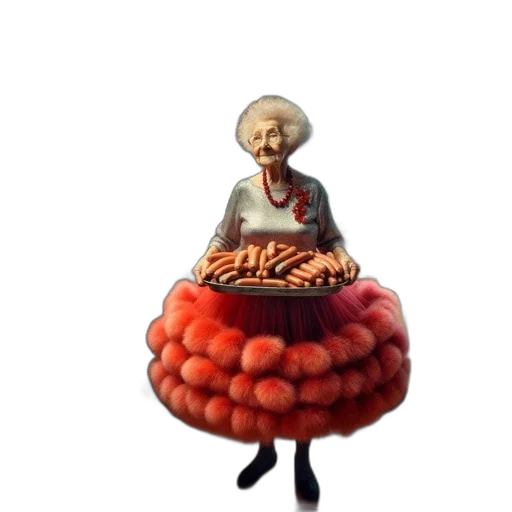 food, dress, hat, staff transparent PNG cut-out