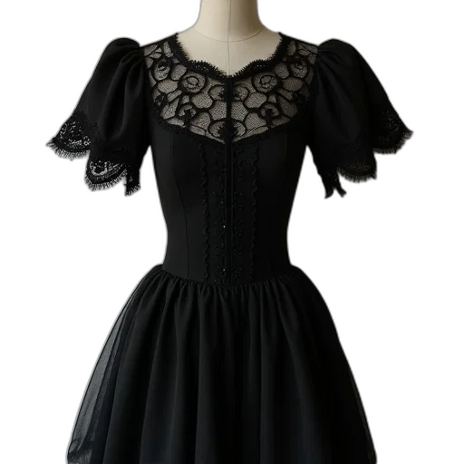 dress, dark, monochrome, black transparent PNG cut-out