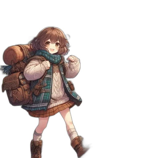 jacket, weapon, staff, creature transparent PNG cut-out