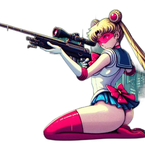 weapon, robot, staff, anime transparent PNG cut-out
