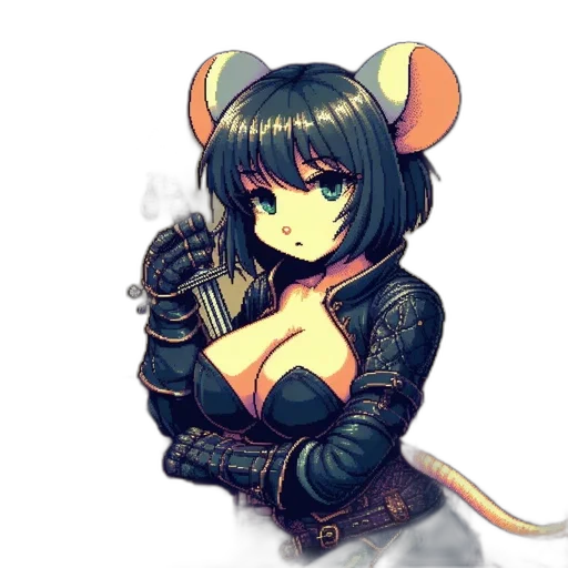 weapon, jacket, animal, cyberpunk transparent PNG cut-out