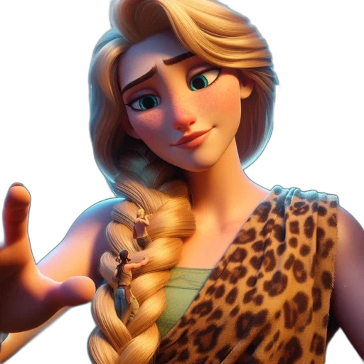 dress, face, crown, staff transparent PNG cut-out